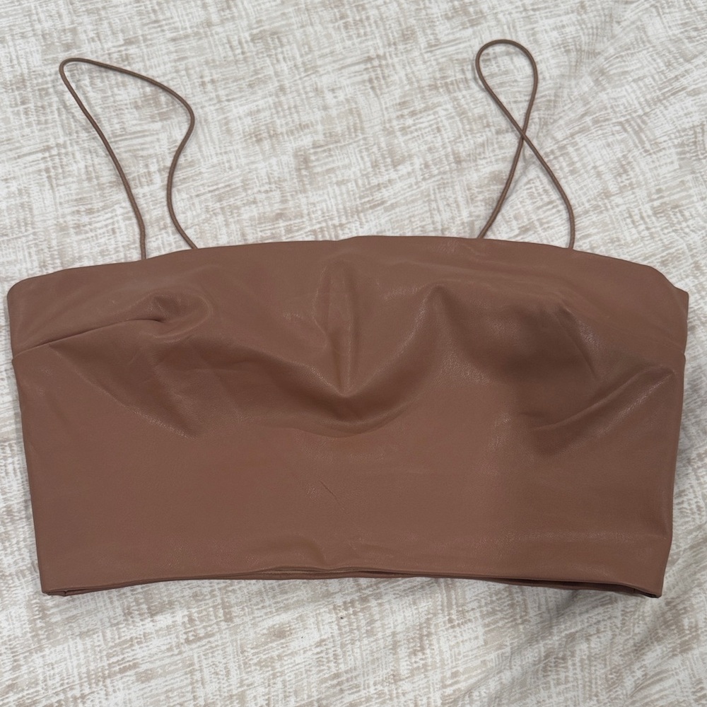 Brown Leather Women’s Top